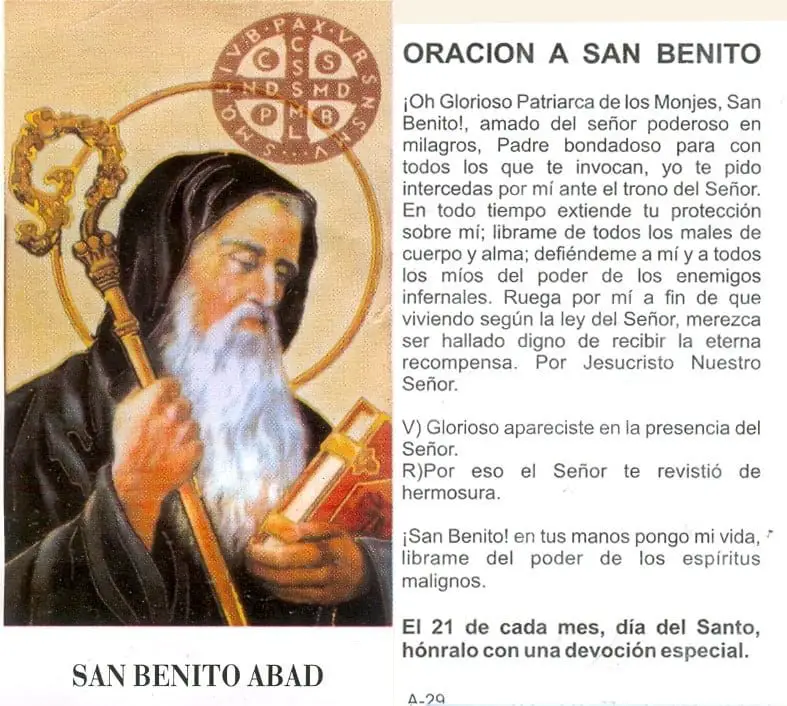 San Benito oración