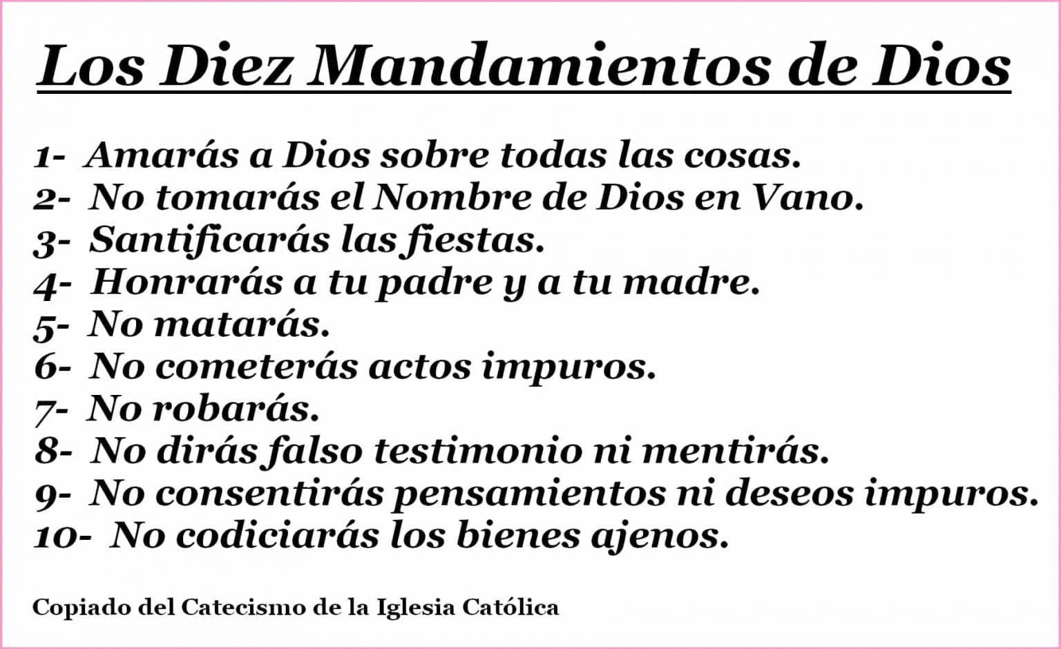 Octavo Mandamiento De La Ley De Dios Para Niños